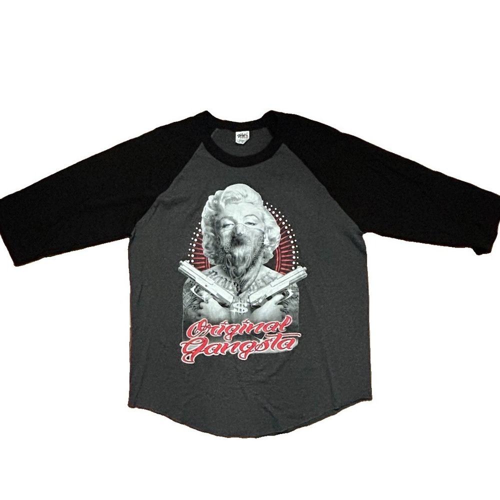 Shaka Active Original Gangsta Marilyn Monroe Graphic Baseball Tee XL
